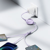 Miniatura zdjęcia: Kabel przewód USB zwijany Baseus Bright Mirror 3w1 Lightning / USB TYP-C / microUSB, 66W 1,2m - fioletowy (CAMLC-MJ05) Miniatura zdjęcia: Kabel przewód USB zwijany Baseus Bright Mirror 3w1 Lightning / USB TYP-C / microUSB, 66W 1,2m - fioletowy (CAMLC-MJ05)