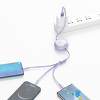 Miniatura zdjęcia: Kabel przewód USB zwijany Baseus Bright Mirror 3w1 Lightning / USB TYP-C / microUSB, 66W 1,2m - fioletowy (CAMLC-MJ05) Miniatura zdjęcia: Kabel przewód USB zwijany Baseus Bright Mirror 3w1 Lightning / USB TYP-C / microUSB, 66W 1,2m - fioletowy (CAMLC-MJ05)