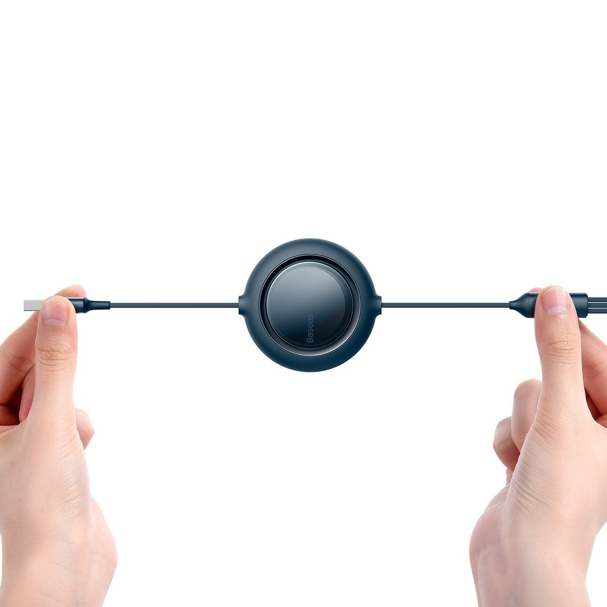 Kabel przewód USB zwijany Baseus Bright Mirror 3w1 Lightning / USB TYP-C / microUSB, 66W 1,2m - niebieski (CAMLC-MJ03)