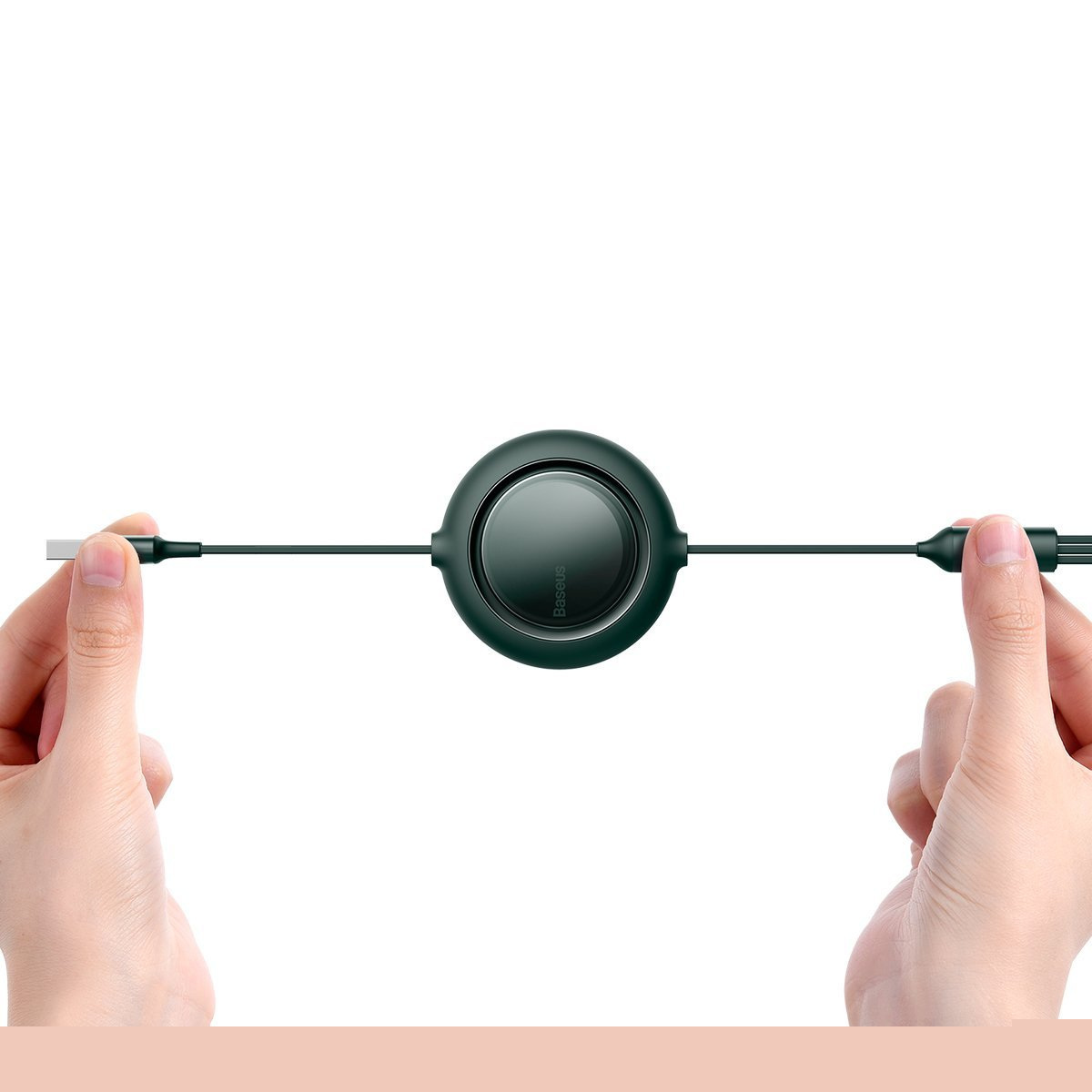 Kabel przewód USB zwijany Baseus Bright Mirror 3w1 Lightning / USB TYP-C / microUSB, 66W 1,2m - zielony (CAMLC-MJ06)