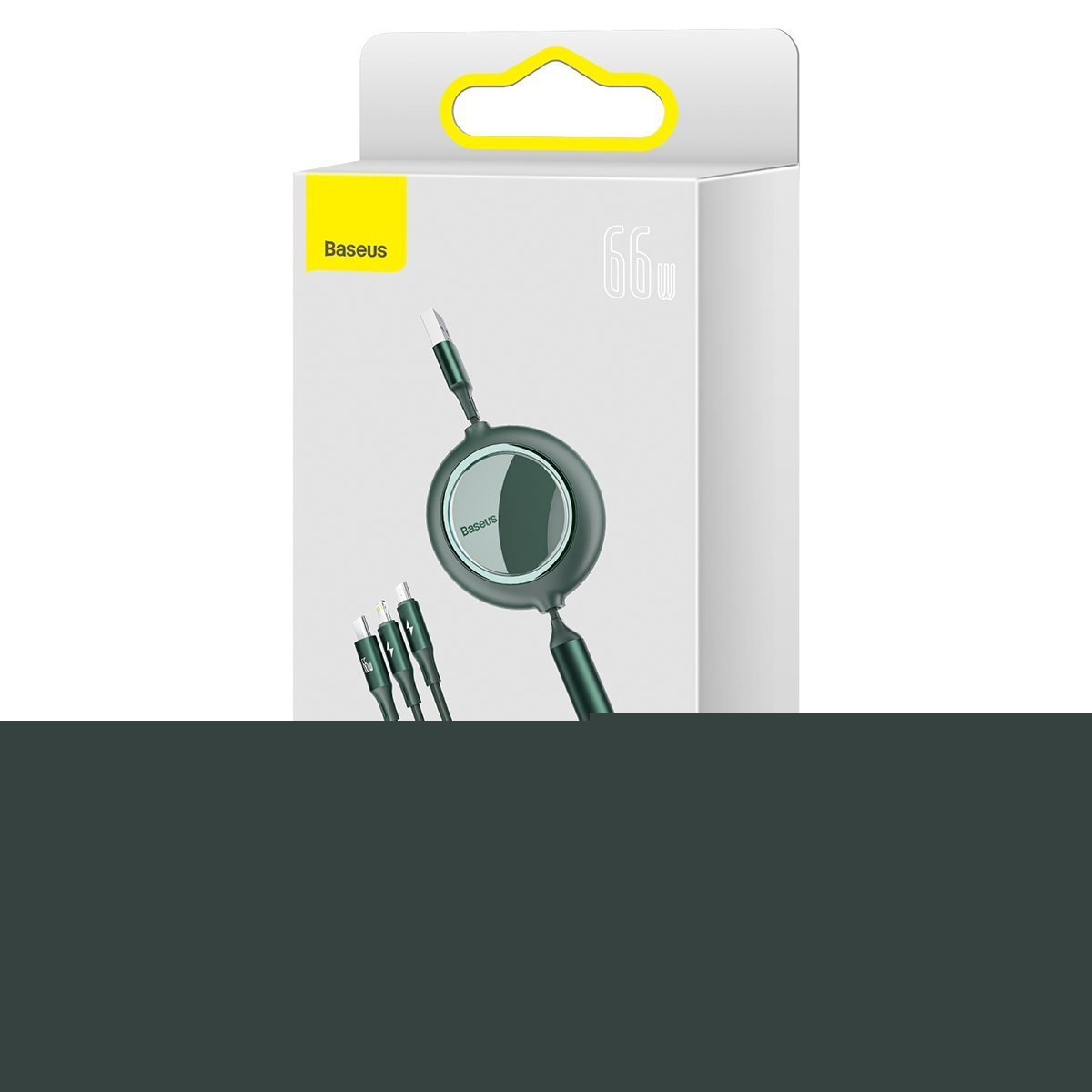 Kabel przewód USB zwijany Baseus Bright Mirror 3w1 Lightning / USB TYP-C / microUSB, 66W 1,2m - zielony (CAMLC-MJ06)