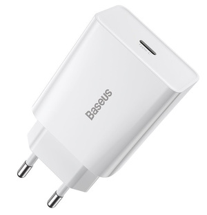 Miniatura produktu: Ładowarka sieciowa Baseus Speed Mini Quick Charger TYP-C 20W, 3A - biała (CCFS-SN02)
