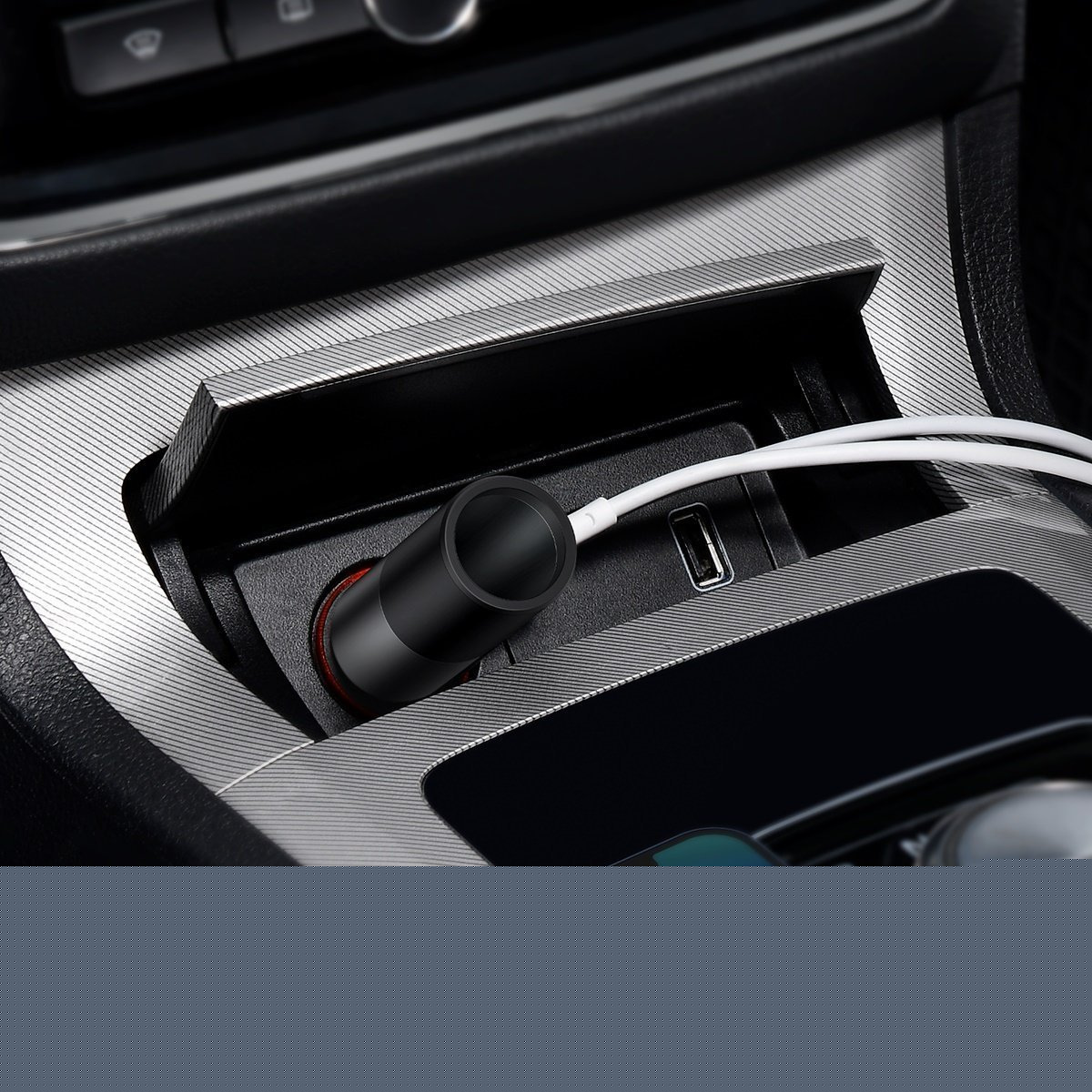 Ładowarka samochodowa Baseus Share Together Fast z gniazdem zapalniczki, 2x USB, 120W - szara (CCBT-D0G) Ładowarka samochodowa Baseus Share Together Fast z gniazdem zapalniczki, 2x USB, 120W - szara (CCBT-D0G)