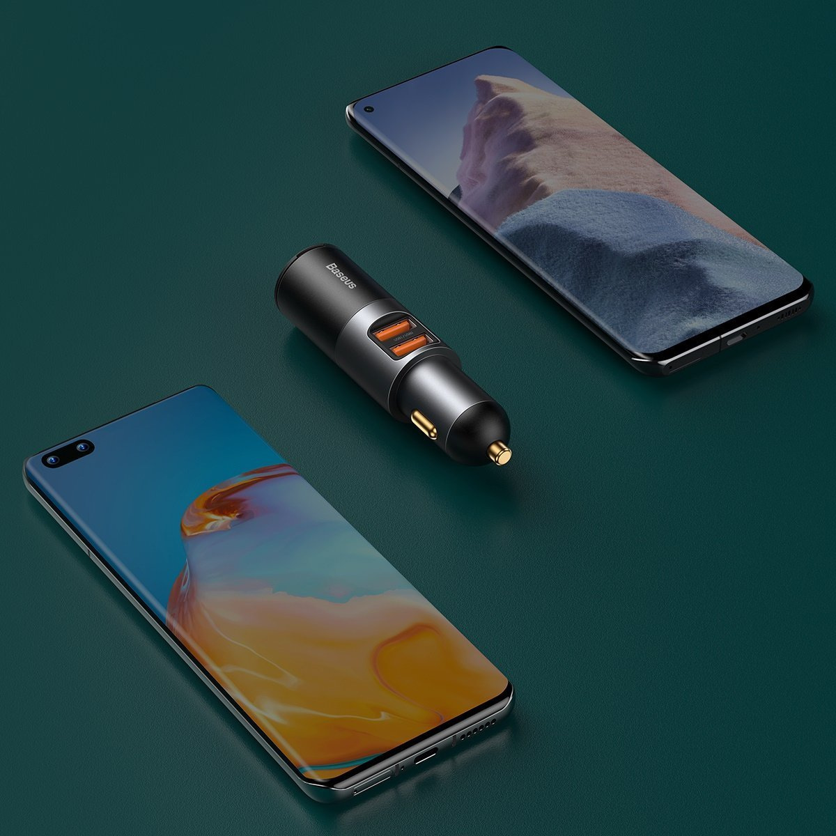 Ładowarka samochodowa Baseus Share Together Fast z gniazdem zapalniczki, 2x USB, 120W - szara (CCBT-D0G) Ładowarka samochodowa Baseus Share Together Fast z gniazdem zapalniczki, 2x USB, 120W - szara (CCBT-D0G)