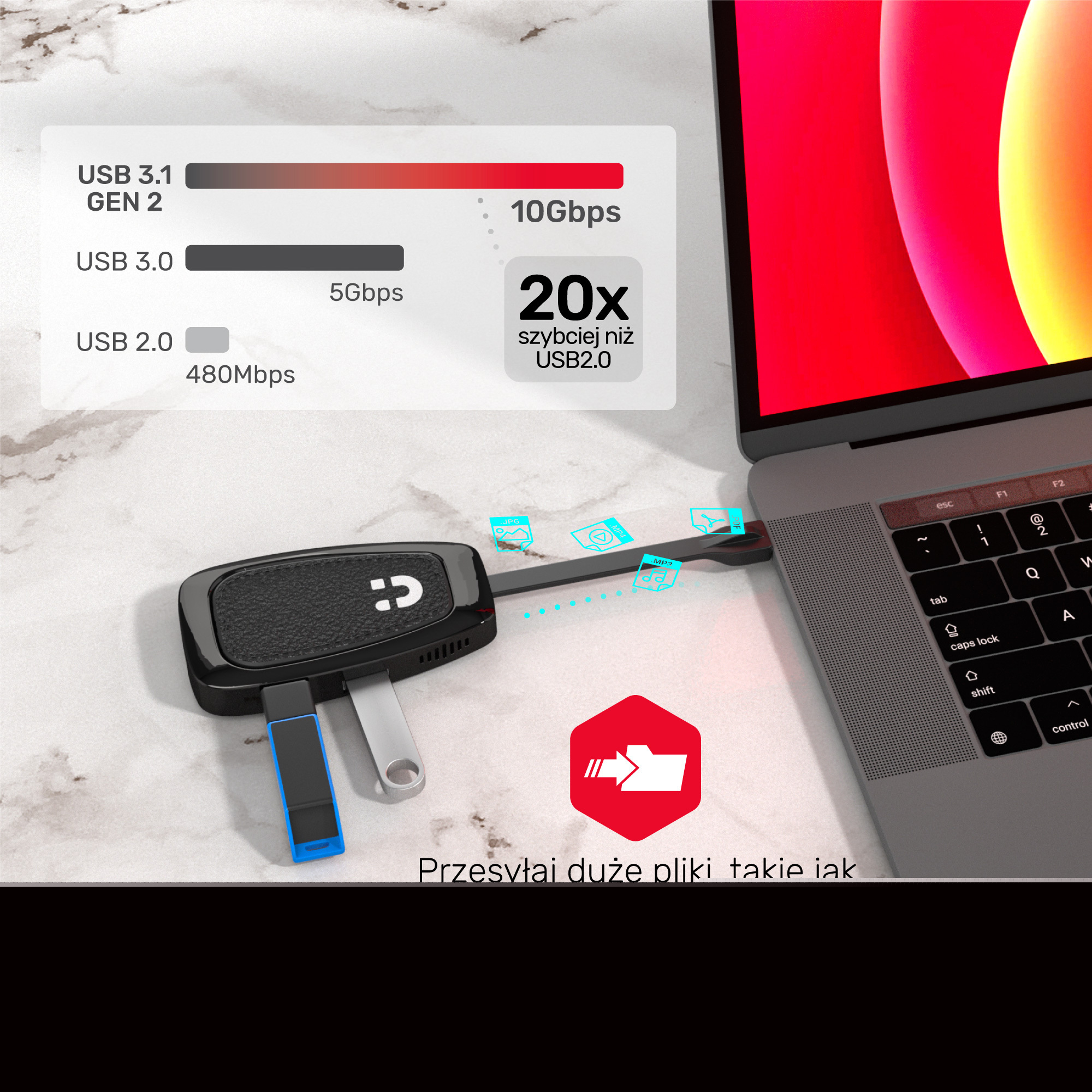 Unitek HUB USB TYP-C 10Gbps (D1053A)