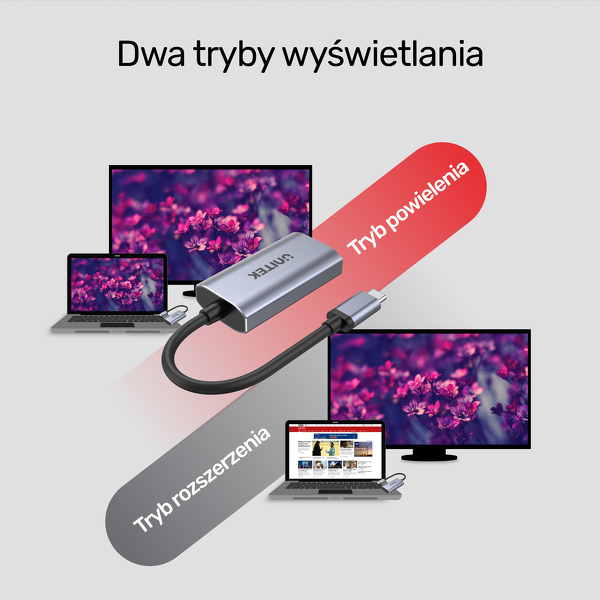 Zdjęcie produktu: Adapter USB TYP-C na HDMI 2.1 8K aluminiowy Unitek 15 cm (V1414A)