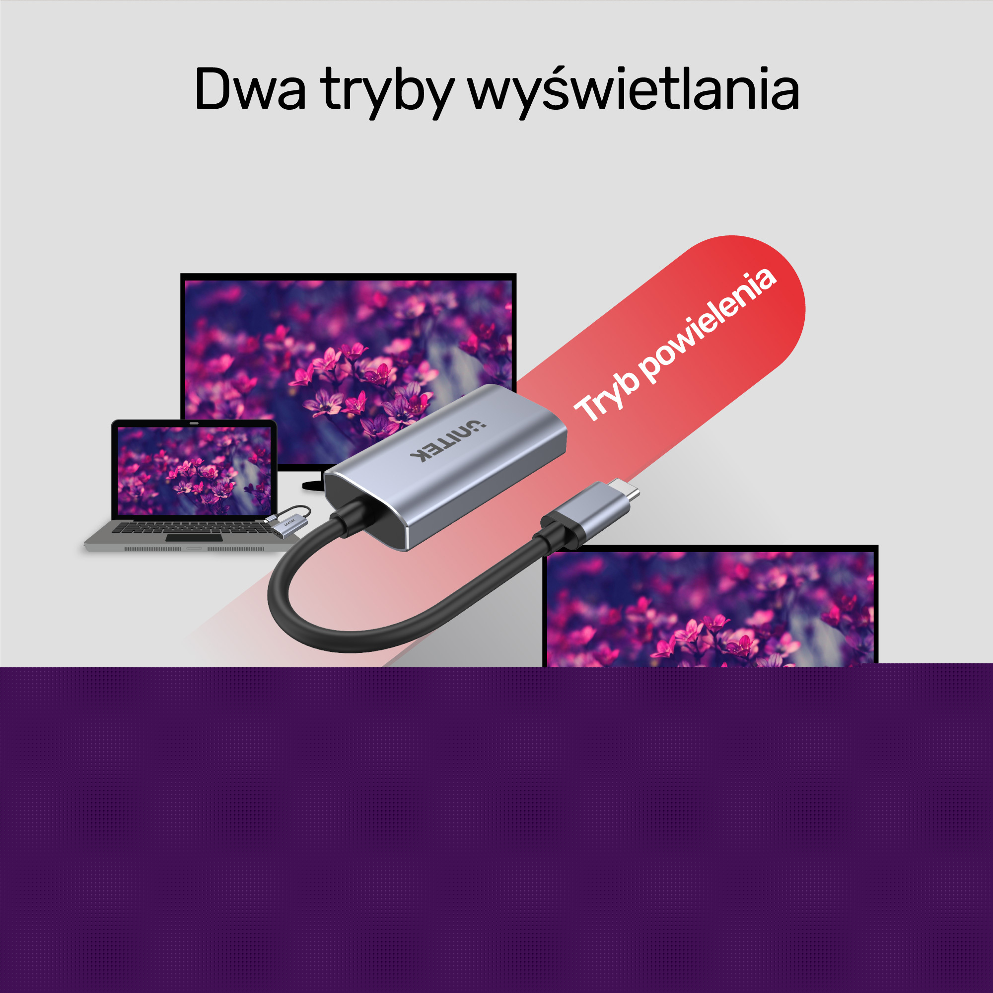 Adapter USB TYP-C na HDMI 2.1 8K aluminiowy Unitek 15 cm (V1414A)