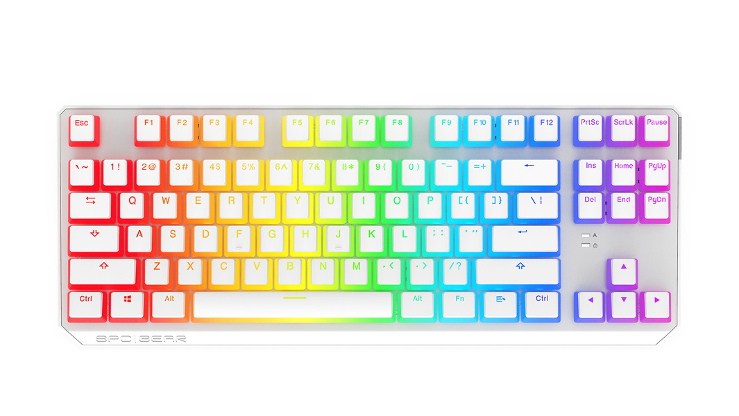 Zdjęcie produktu: Klawiatura gamingowa SPC Gear GK630K Tournament Kailh Blue RGB Onyx White Pudding Edition (SPG062)