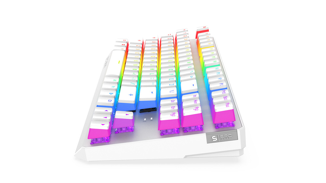 Zdjęcie produktu: Klawiatura gamingowa SPC Gear GK630K Tournament Kailh Blue RGB Onyx White Pudding Edition (SPG062)