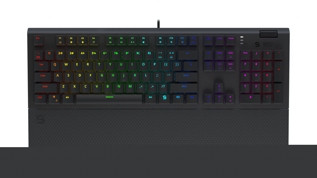 Zdjęcie produktu: Klawiatura gamingowa SPC Gear GK650K Omnis Kailh Blue RGB (SPG115), mechaniczna