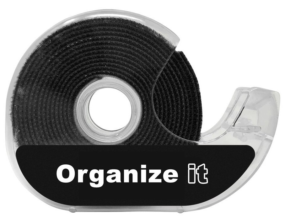 Wozinsky taśma rzepowa rzep organizer kabli 2 m Hook and Loop czarny (WVO2MBK)