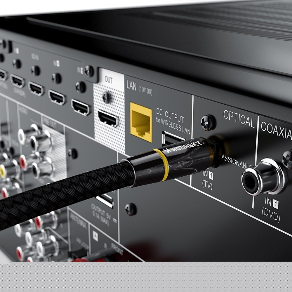 Wozinsky optyczny kabel przewód audio cyfrowy światłowód Toslink SPDIF 2m czarny (WOPT-20)