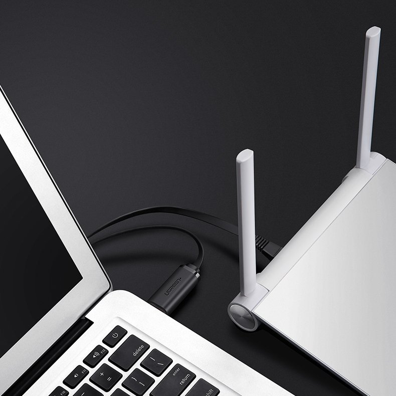 Ugreen kabel konsolowy internetowy USB Typ-C - RJ45 1,5 m czarny (80186 CM204) Ugreen kabel konsolowy internetowy USB Typ-C - RJ45 1,5 m czarny (80186 CM204)