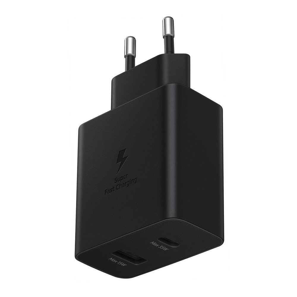 Ładowarka sieciowa Samsung 35W Fast Duo szybka USB / USB Typ C Power Delivery 3.0 Quick Charge 2.0 3A czarny (EP-TA220NBEGEU)