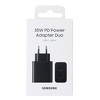 Miniatura zdjęcia: Ładowarka sieciowa Samsung 35W Fast Duo szybka USB / USB Typ C Power Delivery 3.0 Quick Charge 2.0 3A czarny (EP-TA220NBEGEU)