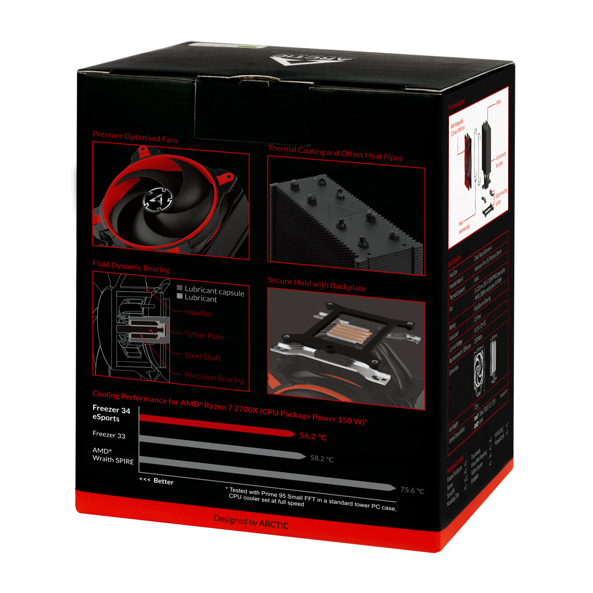 Chłodzenie procesora Arctic Freezer 34 eSports Czarno-czerwony Chłodzenie procesora Arctic Freezer 34 eSports Czarno-czerwony