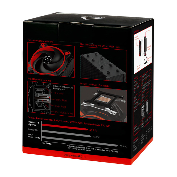 Zdjęcie produktu: Chłodzenie procesora Arctic Freezer 34 eSports Czarno-czerwony Zdjęcie produktu: Chłodzenie procesora Arctic Freezer 34 eSports Czarno-czerwony