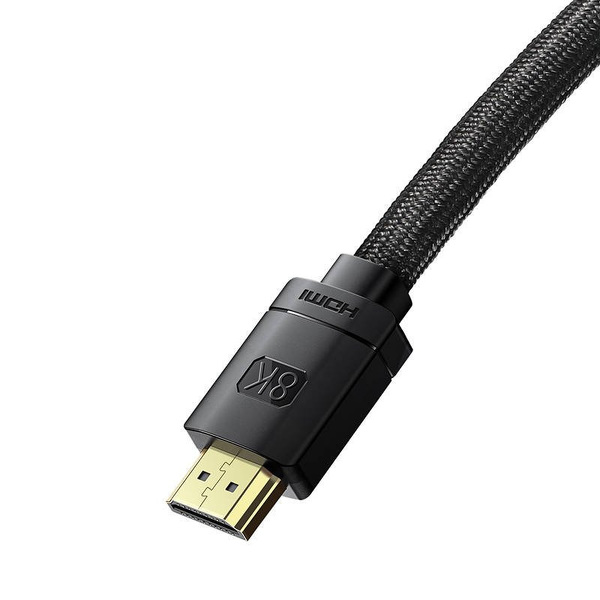 Zdjęcie produktu: Kabel HDMI 2.1 Baseus 8K 60 Hz 48 Gbps / 4K 120 Hz / 2K 144 Hz 3D eARC QMS Dynamic HDR VRR ALLM 1 m czarny (CAKGQ-J01) Zdjęcie produktu: Kabel HDMI 2.1 Baseus 8K 60 Hz 48 Gbps / 4K 120 Hz / 2K 144 Hz 3D eARC QMS Dynamic HDR VRR ALLM 1 m czarny (CAKGQ-J01)