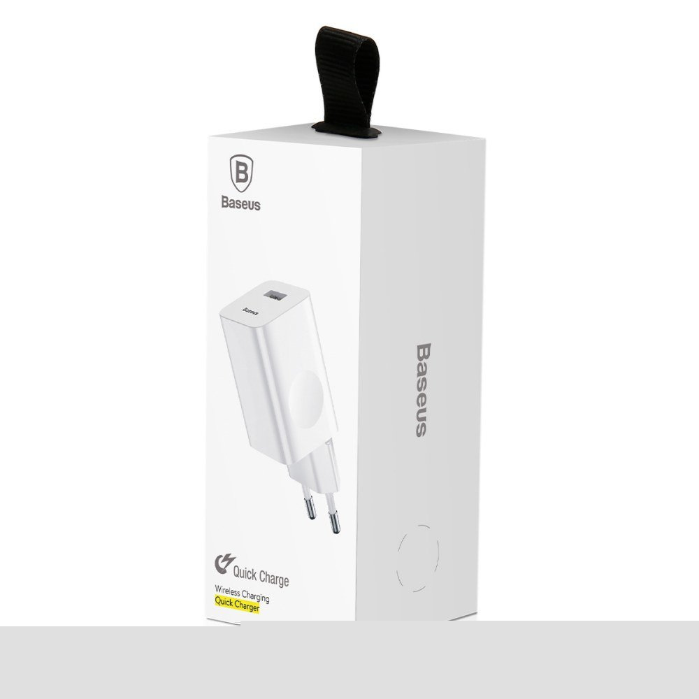 Ładowarka sieciowa Baseus QC3.0 24W szybka z gniazdem USB Quick Charge 3.0 - biała (CCALL-BX02) Ładowarka sieciowa Baseus QC3.0 24W szybka z gniazdem USB Quick Charge 3.0 - biała (CCALL-BX02)