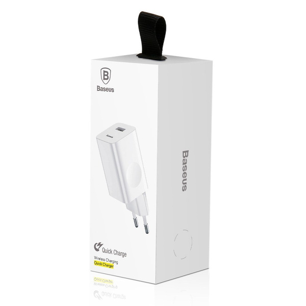 Zdjęcie produktu: Ładowarka sieciowa Baseus QC3.0 24W szybka z gniazdem USB Quick Charge 3.0 - biała (CCALL-BX02) Zdjęcie produktu: Ładowarka sieciowa Baseus QC3.0 24W szybka z gniazdem USB Quick Charge 3.0 - biała (CCALL-BX02)
