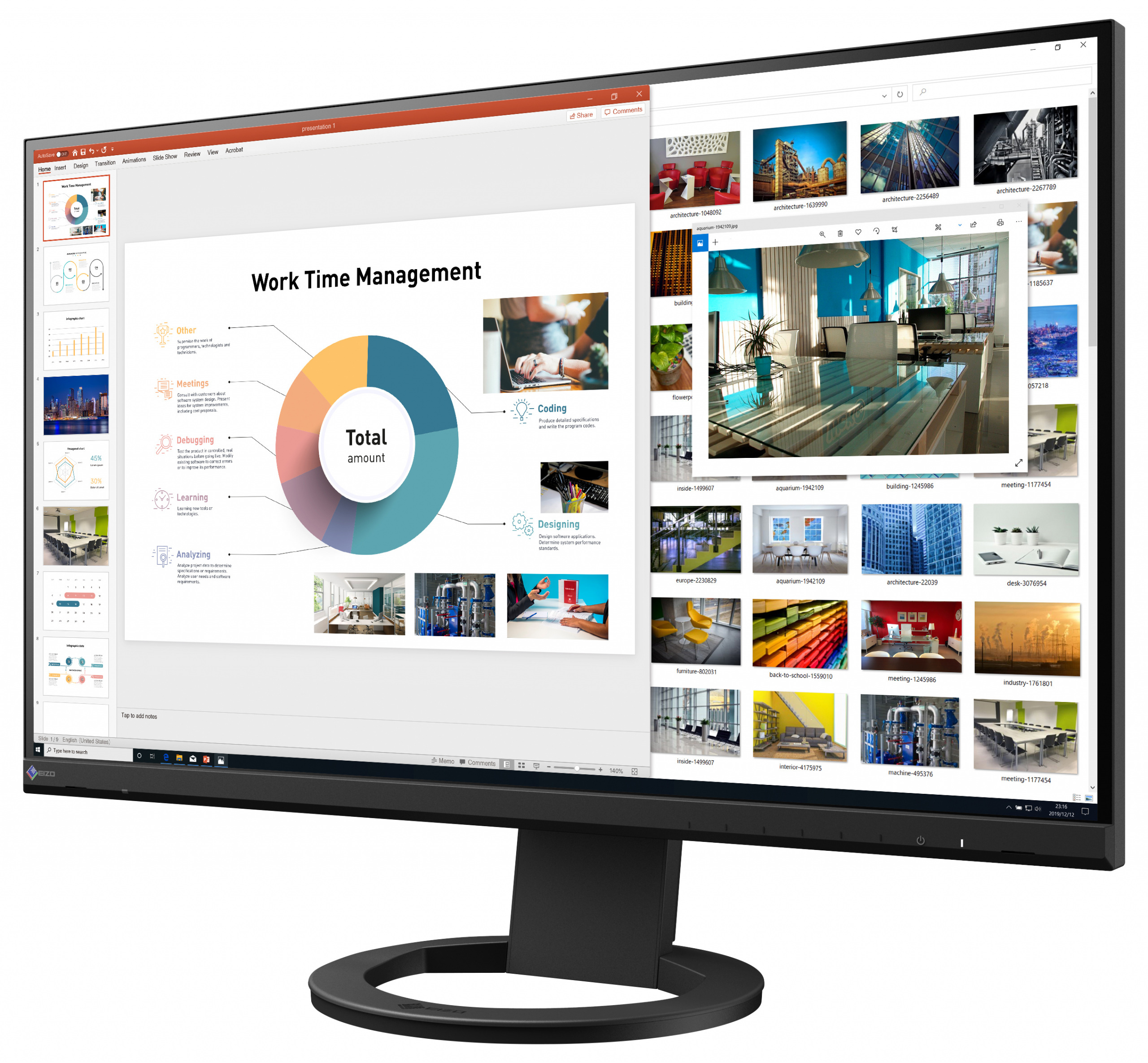 EIZO FlexScan EV2760 - monitor LCD IPS 27", 2560x 1440, flicker free, autoregulacja jasności, złącza DisplayPort, HDMI, D-Sub (czarny)