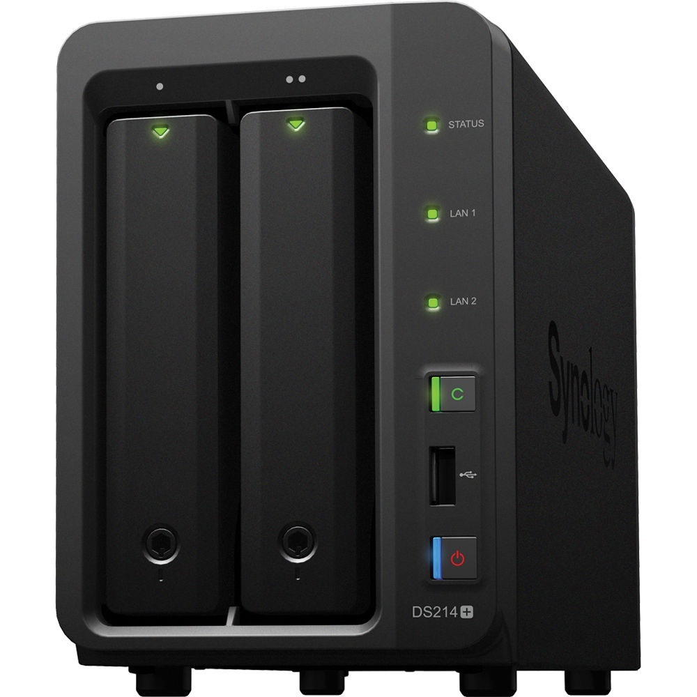 Serwer plików Synology DS214+ 2-bay, SATA 6G, 1.33 GHz, 1G RAM, 2xGbE LAN, USB 3.0 Serwer plików Synology DS214+ 2-bay, SATA 6G, 1.33 GHz, 1G RAM, 2xGbE LAN, USB 3.0