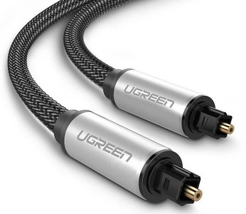 Miniatura produktu: UGREEN AV108 Kabel optyczny Toslink Audio, aluminiowy z oplotem, 1m szarny (10539)