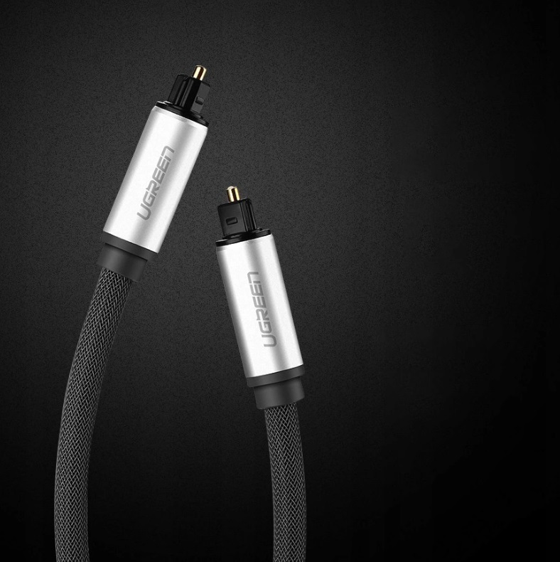 UGREEN AV108 Kabel optyczny Toslink Audio, aluminiowy z oplotem, 1m szarny (10539)