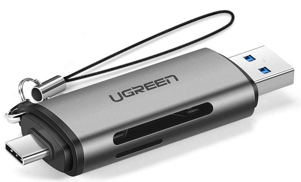 Czytnik kart UGREEN SD / microSD na USB 3.0 / USB Typ C 3.0 szary (50706)