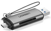 Czytnik kart UGREEN SD / microSD na USB 3.0 / USB Typ C 3.0 szary (50706)