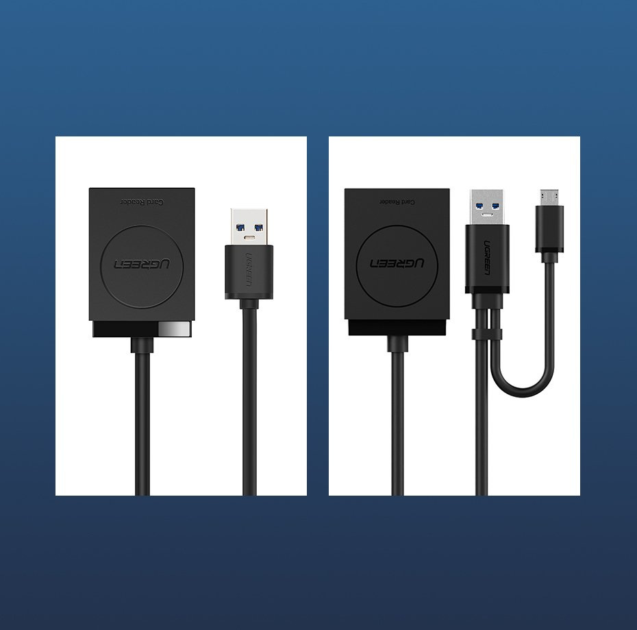 Ugreen czytnik kart SD / microSD na USB 3.0 czarny (20250)