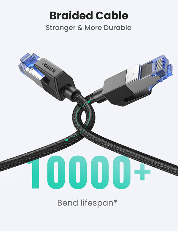 Zdjęcie produktu: Ugreen Patch Cable NW153 CAT.8 F/FTP 25000Mbps w oplocie 5m czarny (80433)