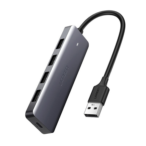 Zdjęcie produktu: Adapter 4w1 UGREEN Hub USB do 4x USB 3.0 + micro USB szary (50985)
