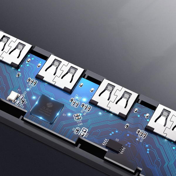 Zdjęcie produktu: Adapter 4w1 UGREEN Hub USB do 4x USB 3.0 + micro USB szary (50985)