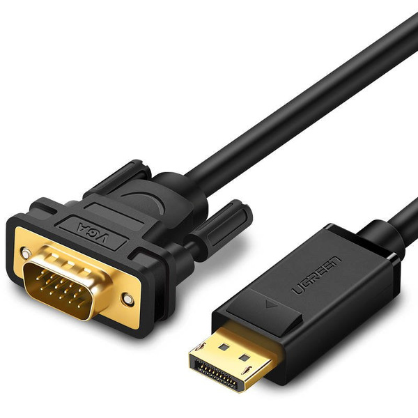 Zdjęcie produktu: Kabel DisplayPort do VGA UGREEN DP105, FullHD, jednokierunkowy, 1.5m czarny (10247)