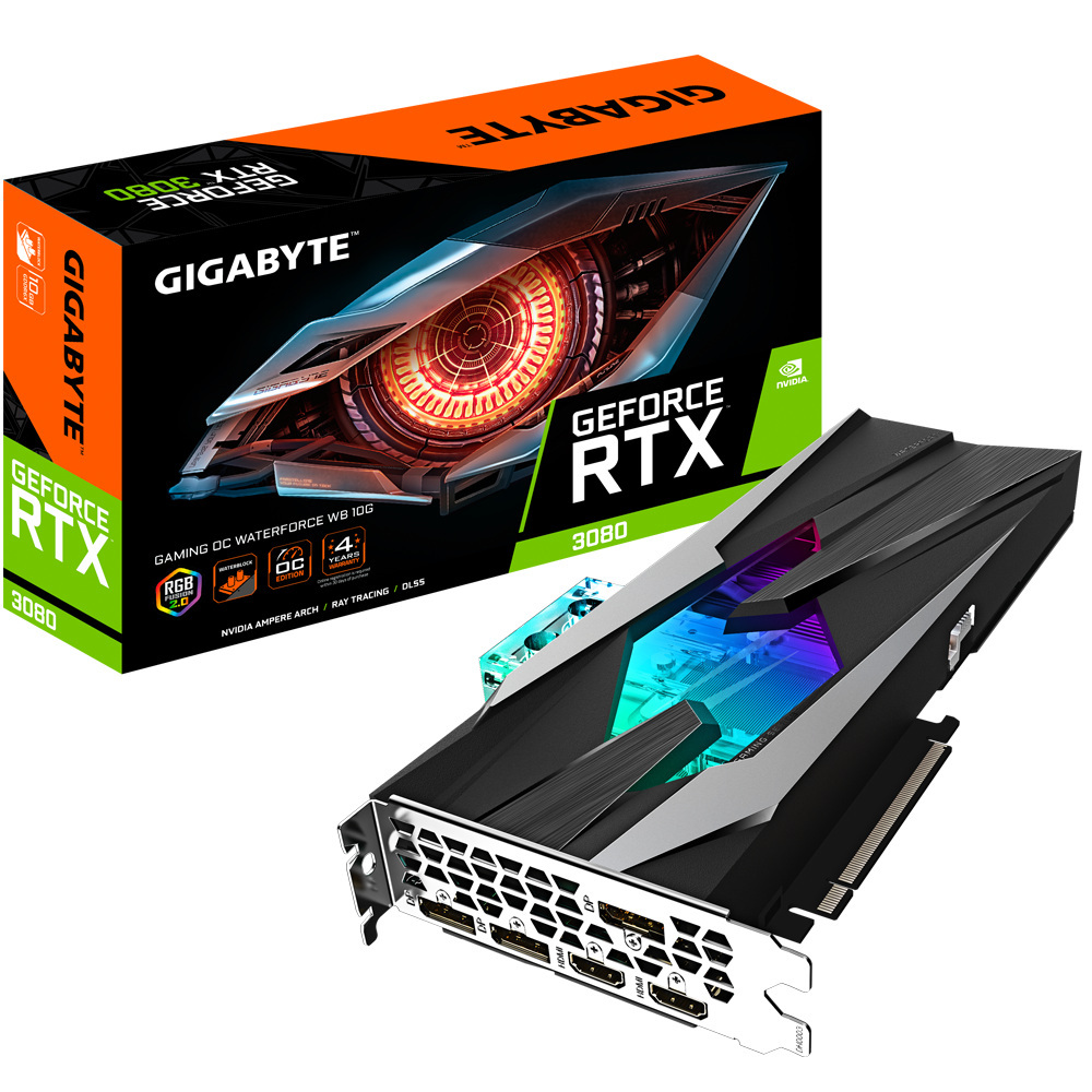 Gigabyte GeForce RTX 3080 Gaming OC WATERFORCE WB 10GB GDDR6X LHR (GV-N3080GAMINGOC WB-10GD 2.0) Gigabyte GeForce RTX 3080 Gaming OC WATERFORCE WB 10GB GDDR6X LHR (GV-N3080GAMINGOC WB-10GD 2.0)