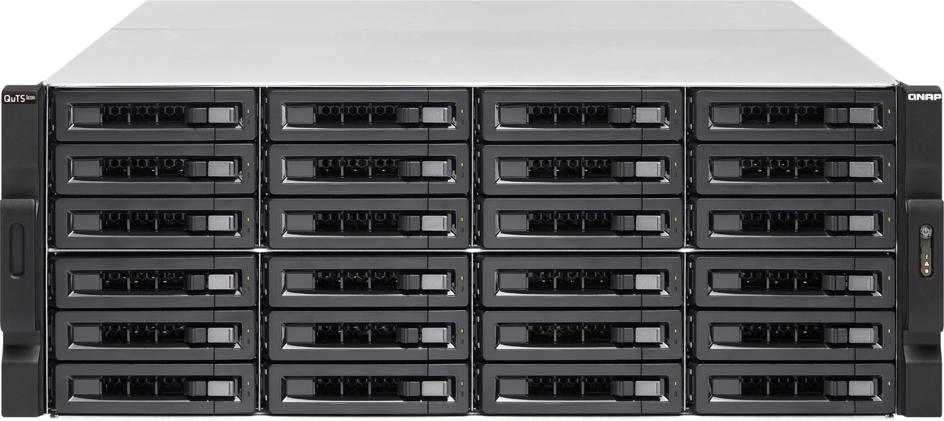 Serwer plików QNAP TS-h2477XU-RP-3700X-32G 24-bay, 4U, AMD Ryzen 7 3700X 8-core 4.4 GHz, 32 GB UDIMM DDR4, 2 x 10GbE SFP+, 2x1GbE, 6xUSB 3.2, 4xPCIe, 2x800W Serwer plików QNAP TS-h2477XU-RP-3700X-32G 24-bay, 4U, AMD Ryzen 7 3700X 8-core 4.4 GHz, 32 GB UDIMM DDR4, 2 x 10GbE SFP+, 2x1GbE, 6xUSB 3.2, 4xPCIe, 2x800W