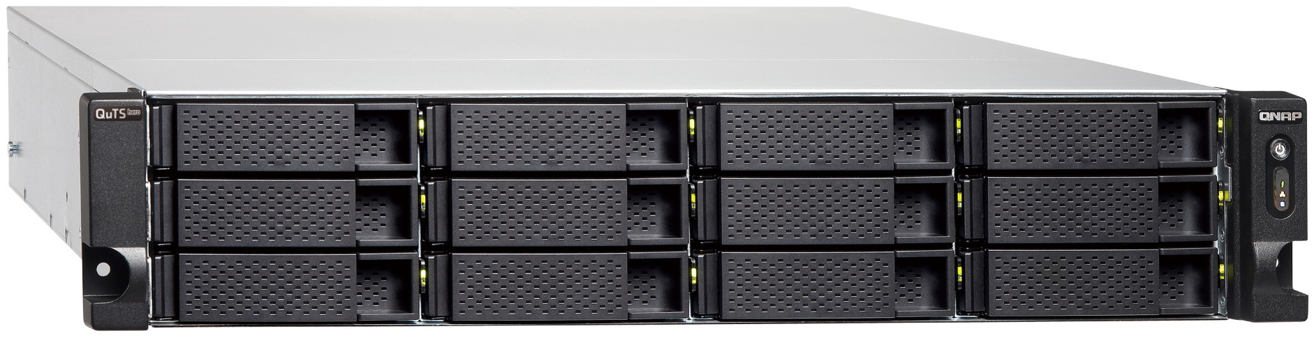 Serwer plików QNAP TS-h1277XU-RP-3700X-128G 12-bay, 2U, AMD Ryzen 7 3700X 8-core 4.4 GHz, 128 GB UDIMM DDR4, 2 x 10GbE SFP+, 2x1GbE, 6xUSB 3.2, 4xPCIe, 2x300W