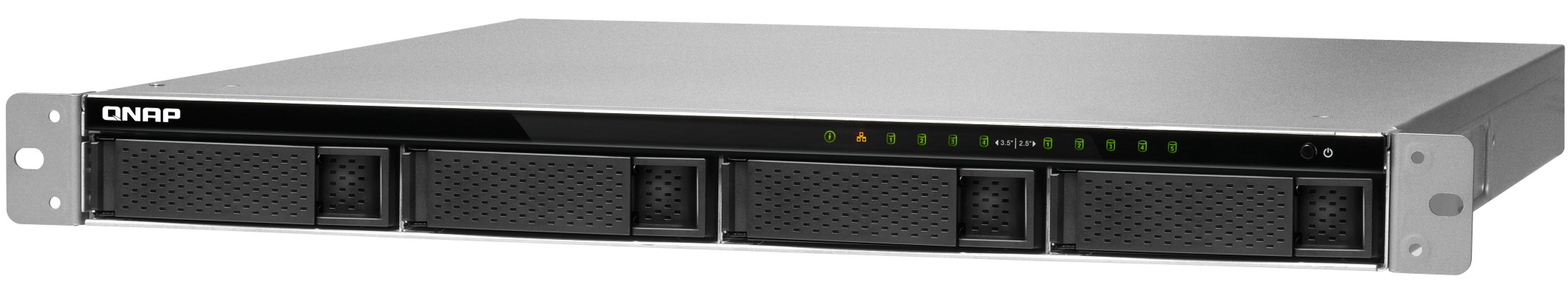 Zdjęcie produktu: Serwer plików QNAP TS-983XU-E2124-8G 9-bay, 1U, 4-rdzeniowy Intel Xeon E-2124 3,3 GHz, 8 GB UDIMM DDR4 ECC, 2 x 10GbE SFP+, 2 x 1GbE, 6 x USB 3.2, 1 PCIe