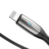 Miniatura zdjęcia: Kabel przewód USB - Lightning / iPhone 100cm Baseus Horizontal z diodą 2.4A - czarny (CALSP-B01)