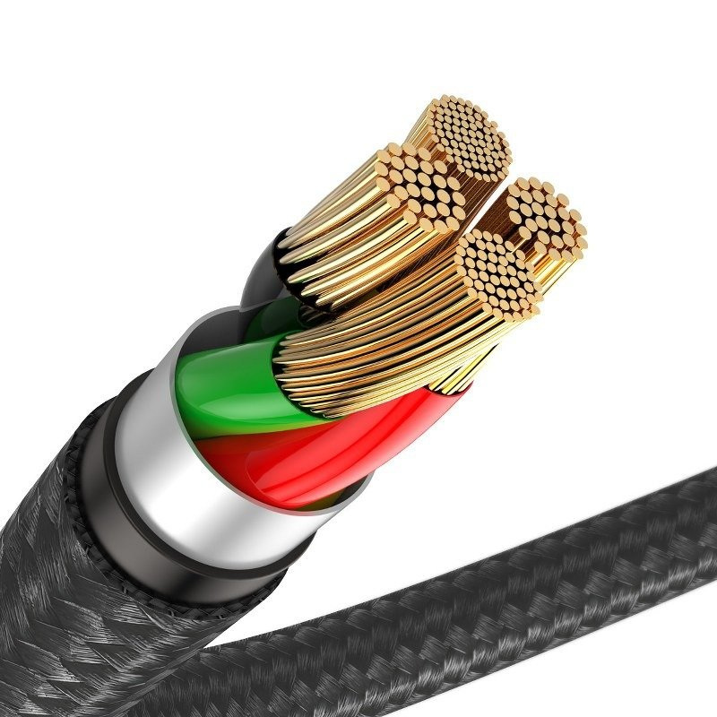 Kabel przewód USB - Lightning / iPhone 50cm Baseus Horizontal z diodą 2.4A - czarny (CALSP-A01)