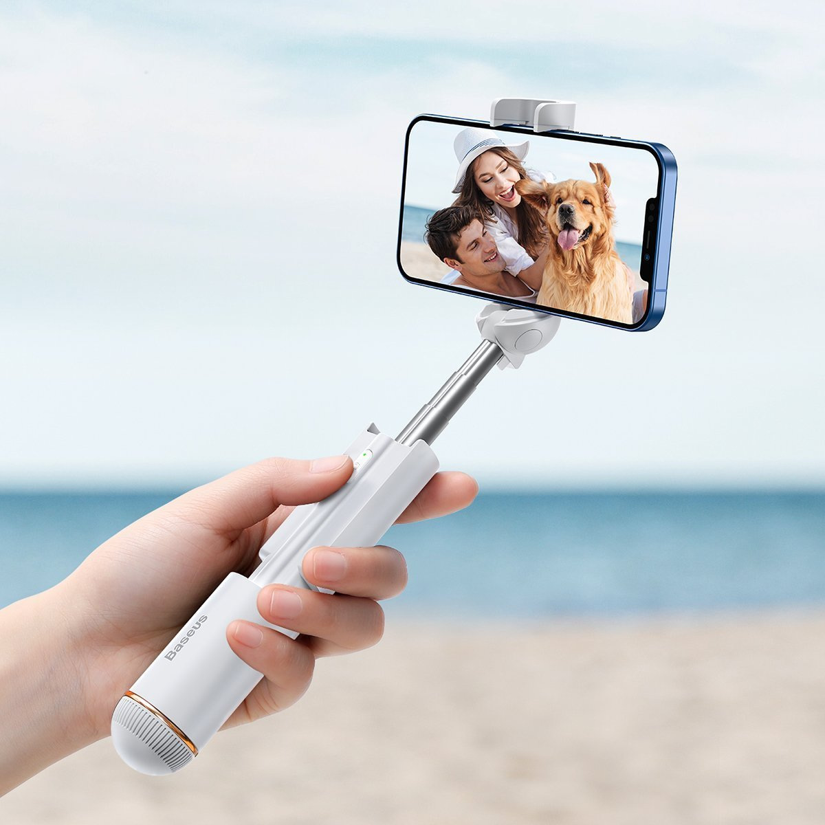Selfie stick Bluetooth Baseus Ultra Mini - biały (SUDYZP-G02)