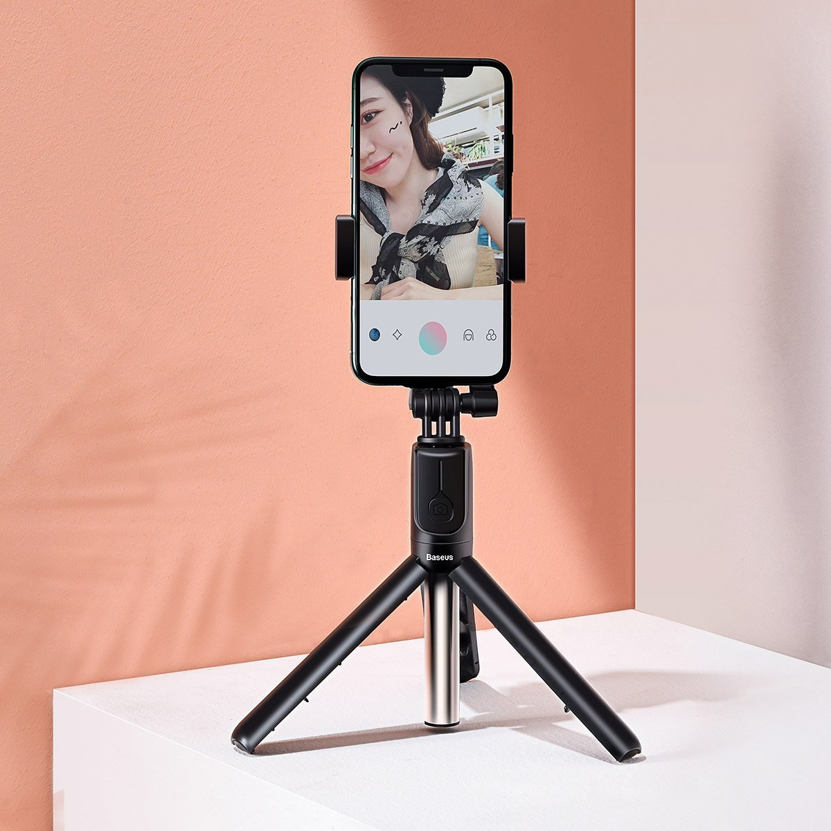 Selfie stick, statyw Bluetooth Baseus Lovely (czarny) Selfie stick, statyw Bluetooth Baseus Lovely (czarny)