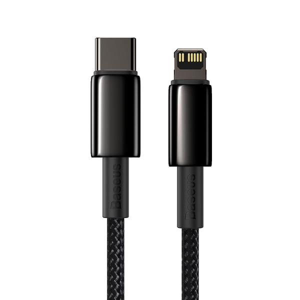 Zdjęcie produktu: Kabel przewód USB TYP-C - Lightning / iPhone 100cm Baseus Tungsten Gold 20W, 5A, PD - czarny (CATLWJ-01)