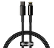 Kabel przewód USB TYP-C - Lightning / iPhone 100cm Baseus Tungsten Gold 20W, 5A, PD - czarny (CATLWJ-01)