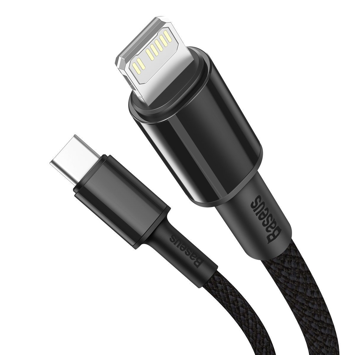 Kabel przewód USB TYP-C - Lightning / iPhone 200cm Baseus High Density Braided 20W, 5A, PD - czarny (CATLGD-A01)