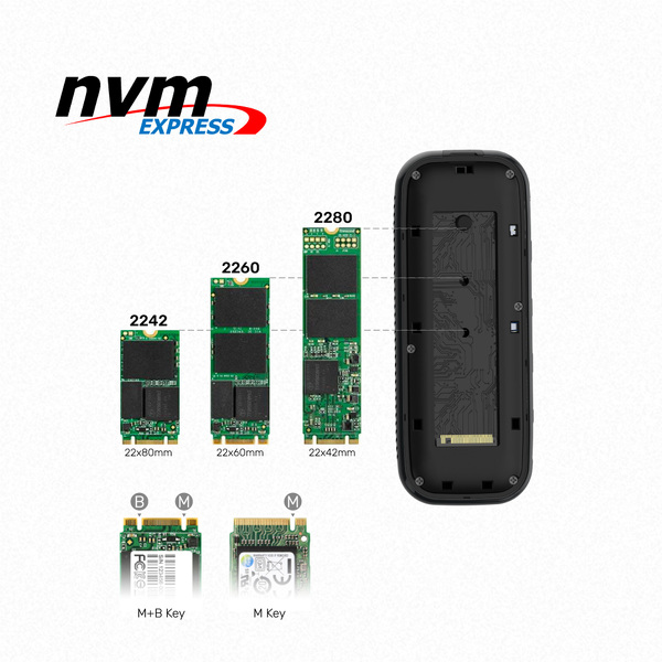 Zdjęcie produktu: Obudowa zewnętrzna na dysk SSD M.2 (PCIe/NVMe) Unitek USB 3.1 Gen2 Typ-C + 2 x USB 3.1, USB TYP-C i PD, HDMI (D1046A)