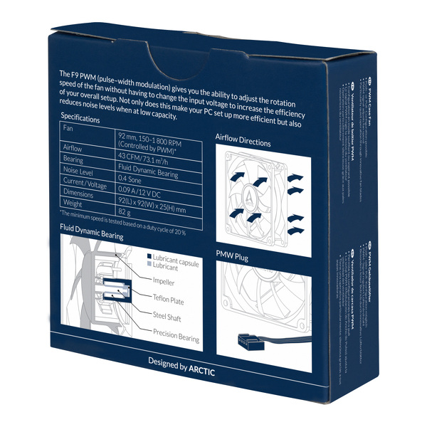 Zdjęcie produktu: Wentylator Arctic F9 PWM 92mm