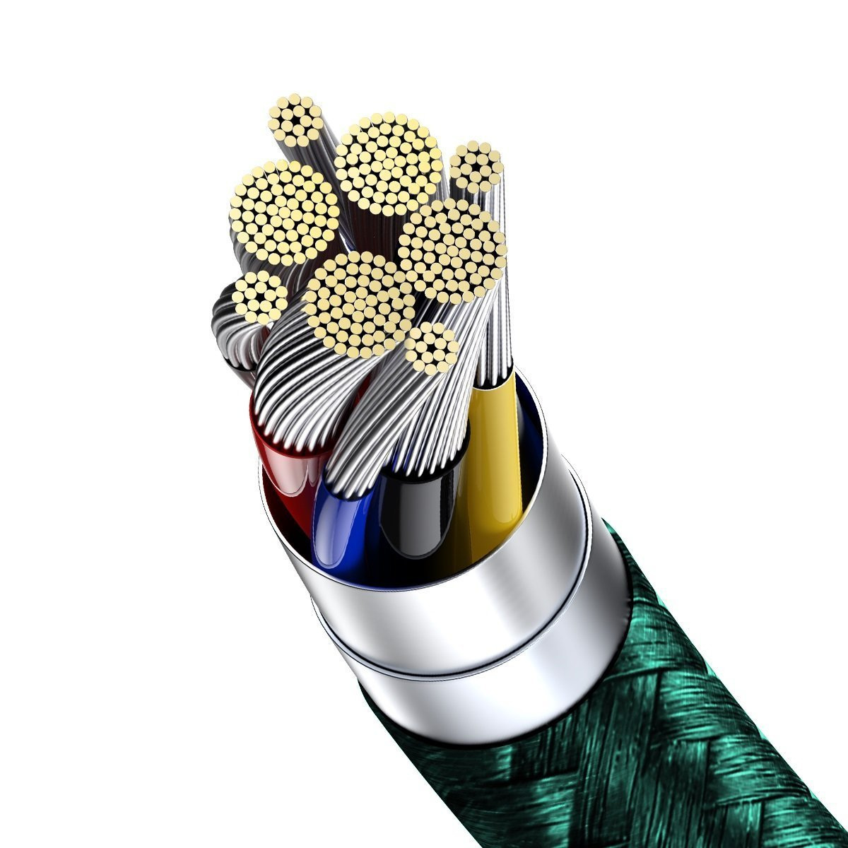 Kabel przewód USB Typ-C do Typ-C 200cm Baseus Display LCD Quick Charge 100W, PD z obsługą szybkiego ładowania - zielony (CATSK-C06)