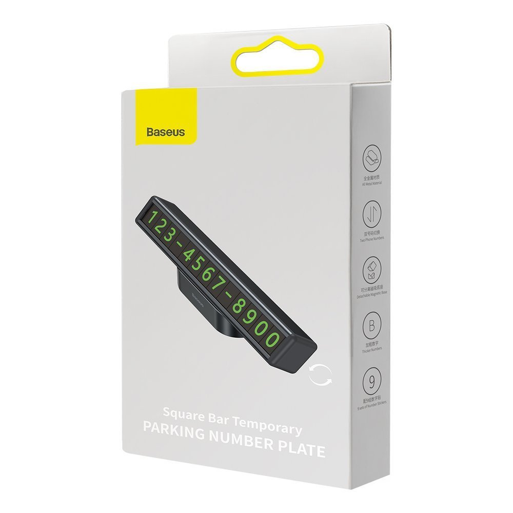 Akcesorium samochodowe Baseus tabliczka parkingowa do samochodu auta na numer telefonu czarny (CNFT000001)